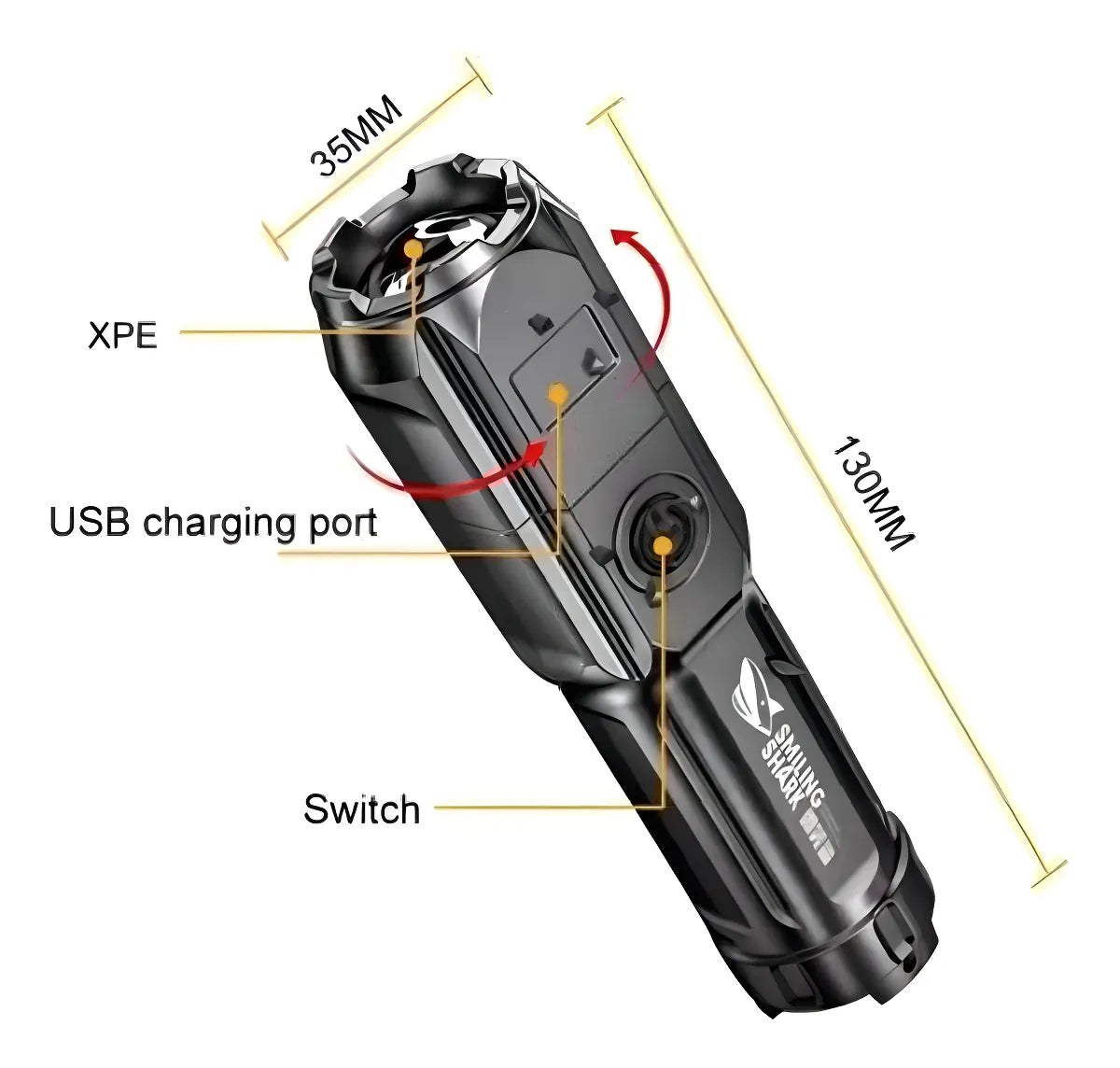 Super flashlight 10.000 lumens - NORD